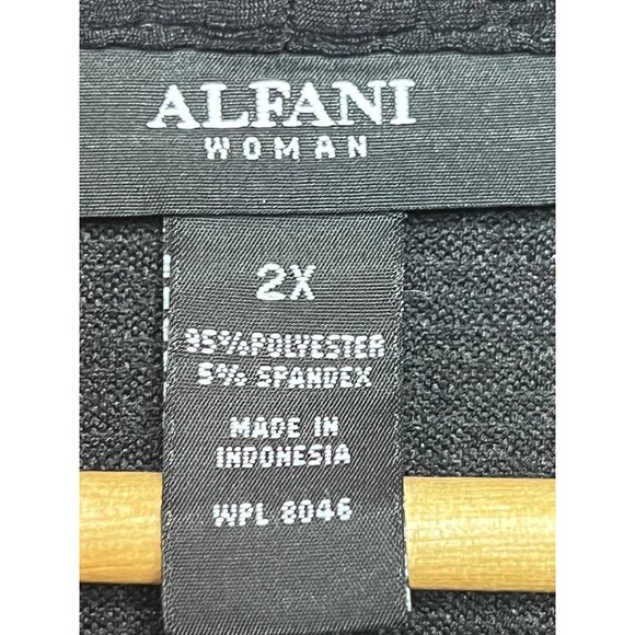 Alfani Women's Open Front Textured Blazer Jacket 2X Black Career Goth Minimalist - Picture 14 of 16